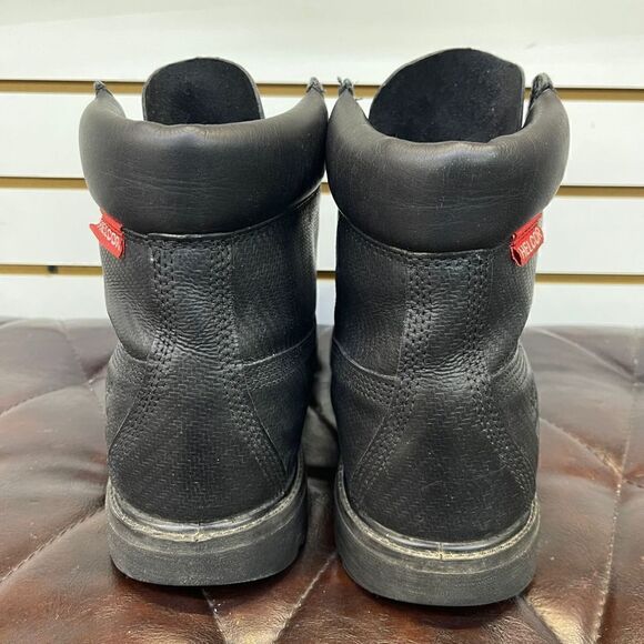 Timberland Men's Helcor 6 Inch Scratch Resistant Black Leather Boots Style Size - Picture 3 of 10